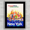 QUADRO RETRÔ AMERICAN AIRLINES NEW YORK