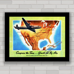 QUADRO RETRÔ AMERICAN AIRLINES MAPS 1954 - comprar online