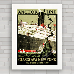 QUADRO NAVEGAÇÃO ANCHOR LINE GLASGOW & NEW YORK - comprar online