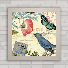 QUADRO DECORATIVO ANIMAIS 141 - PÁSSARO E FLOR - comprar online