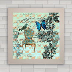 QUADRO DECORATIVO ANIMAIS 143 - PÁSSARO E FLOR - comprar online