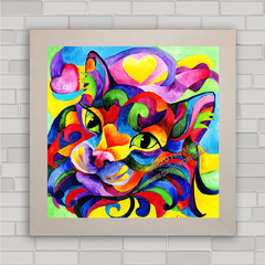 QUADRO DECORATIVO ANIMAIS 188 - GATO COLORIDO - comprar online