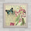 QUADRO DECORATIVO ANIMAIS 23 - BORBOLETAS E FLORES