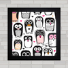 QUADRO DECORATIVO ANIMAIS 444 - PINGUINS