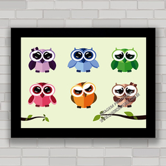 QUADRO DECORATIVO ANIMAIS 47 - CORUJINHAS - comprar online