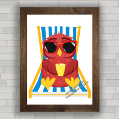 QUADRO DECORATIVO ANIMAIS 62 - CORUJA NA PRAIA