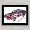 QUADRO DECORATIVO CARRO AUDI QUATTRO RALLY