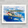 QUADRO DECORATIVO AVIÃO BIPLANO 3