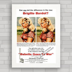 QUADRO FILME BABETTE GOES TO WAR 1959 - BARDOT - comprar online