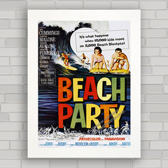 QUADRO DE CINEMA ANTIGO FILME BEACH PARTY 1963 - comprar online