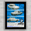 QUADRO DECORATIVO CARRO ANTIGO BMW 1800 TI 1965