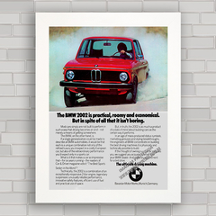 QUADRO DECORATIVO CARRO ANTIGO BMW 2002 1975 - comprar online