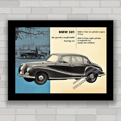 QUADRO DECORATIVO CARRO ANTIGO BMW 501 1957