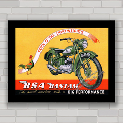 QUADRO DECORATIVO MOTO BSA BANTAM - comprar online