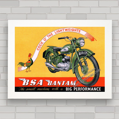 QUADRO DECORATIVO MOTO BSA BANTAM na internet