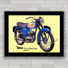 QUADRO DECORATIVO MOTO ANTIGA BSA D7