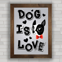 QUADRO DECORATIVO CACHORRO 186 - DOG IS LOVE na internet