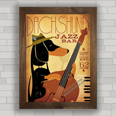 QUADRO DECORATIVO CACHORRO 32 - DACHSHUND JAZZ BAR