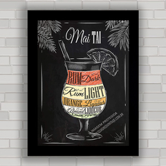 QUADRO DECORATIVO CHALKBOARD 10 - DRINK MAI TAI