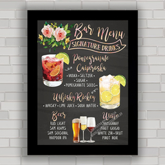 QUADRO DECORATIVO CHALKBOARD 33 - BAR DRINK MENU