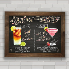 QUADRO DECORATIVO CHALKBOARD 38 - SIGNATURE DRINKS na internet