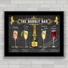 QUADRO DECORATIVO CHALKBOARD 49 - CHAMPAGNE DRINK'S