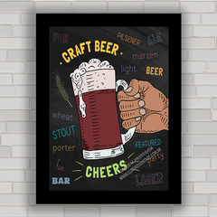 QUADRO DECORATIVO CHALKBOARD 57 - CERVEJA ESCURA