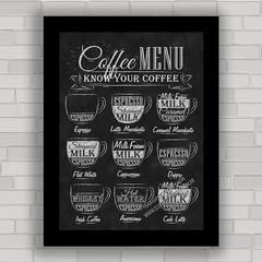 QUADRO DECORATIVO CHALKBOARD 91 - CAFÉ MENU