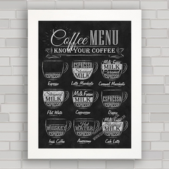 QUADRO DECORATIVO CHALKBOARD 91 - CAFÉ MENU - comprar online