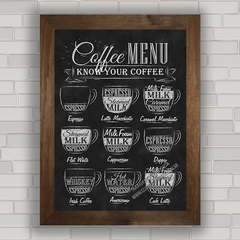 QUADRO DECORATIVO CHALKBOARD 91 - CAFÉ MENU na internet