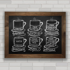 QUADRO DECORATIVO CHALKBOARD 92 - XÍCARAS DE CAFÉ na internet