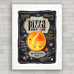 QUADRO DECORATIVO CHALKBOARD 98 - PIZZA - comprar online