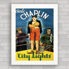 QUADRO DE CINEMA CHARLIE CHAPLIN CITY LIGHTS 1931 - comprar online