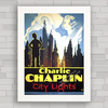QUADRO DE CINEMA CHARLIE CHAPLIN CITY LIGHTS