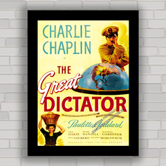 QUADRO DE CINEMA CHAPLIN FILME GREAT DICTATOR 1941 - comprar online