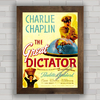 QUADRO DE CINEMA CHAPLIN FILME GREAT DICTATOR 1941
