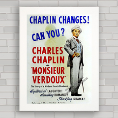 QUADRO CHARLIE CHAPLIN FILME MONSIEUR VERDOUX - comprar online