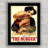 QUADRO VINTAGE CHARLIE CHAPLIN THE BURGUER