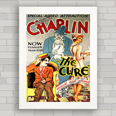 QUADRO VINTAGE CHARLIE CHAPLIN THE CURE 1917 - comprar online
