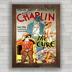QUADRO VINTAGE CHARLIE CHAPLIN THE CURE 1917 na internet