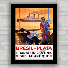 QUADRO RETRÔ CHARGÉURS RÉUNIS BRÉSIL PLATA