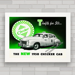 QUADRO CARRO ANTIGO CHECKER 1950 TAXI - comprar online