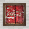 QUADRO DECORATIVO COCA COLA WOOD