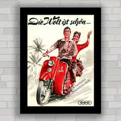 QUADRO DECORATIVO MOTO ANTIGA DKW