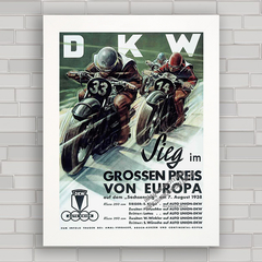 QUADRO DECORATIVO MOTO DKW RACE 1938 - comprar online