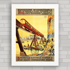 QUADRO RETRÔ ESPOSIZIONE INTERNATIONALE GENOVA 1914 na internet