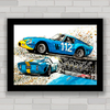 QUADRO DECORATIVO CARRO FERRARI 250 GTO BLUE