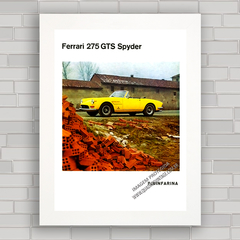 QUADRO DECORATIVO CARRO FERRARI 275 GTS 1965 - comprar online
