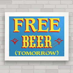 QUADRO DECORATIVO PARA BAR FRASES 102 - FREE BEER na internet