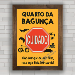 QUADRO DECORATIVO FRASES 127 - QUARTO DA BAGUNÇA na internet